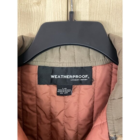 Weatherproof Women's Brown Full-Zip Quilted Long Sleeve Barn Coat Jacket Size L - Picture 3 of 6